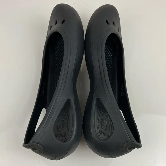 Crocs Women’s Size 8.0 Kadee Triple Black Slip On Ballet Flats - Picture 7 of 10